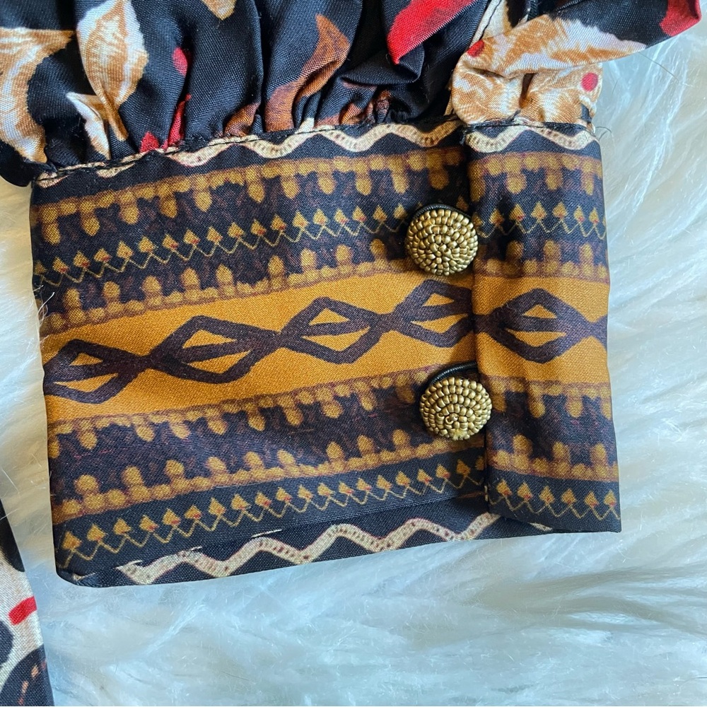 Farm Rio Tapestry Garden Multicolor V Neck Wrap Mini Dress NWT Medium - Picture 15 of 16